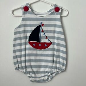 Shrimp & Grits Kids Sailboat Bubble. Size 12m.